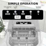 Antarctic Star Countertop Ice Maker Machine, 8 Cubes in 6 Mins, 26.5 lbs/Day, Self-Cleaning, 2 Sizes, Ultra-Quiet for Home/Kitchen/Camping/RV Grey