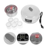 CATIEBYE Automatic Yogurt Maker Machine with 1.2l Capacity, Lcd Digital Display, 36-hour Timer and Temperature Control, 5 Individual Yogurt Cups, Electric Fermentation Appliance for Family