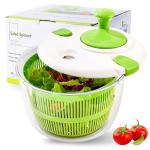 DoubleWave Salad Spinner | Spin & Dry Fruits, Vegetables & Greens Fast | Lettuce Washer with Dual Drain Holes | BPA-Free, Easy to Clean | 5.3 Quart Large Capacity