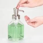 mDesign Square Glass Soap Dispenser Pump - 2 Pack