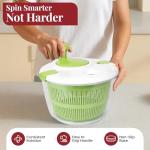 DoubleWave Salad Spinner | Spin & Dry Fruits, Vegetables & Greens Fast | Lettuce Washer with Dual Drain Holes | BPA-Free, Easy to Clean | 5.3 Quart Large Capacity