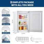 3.0 Cu.ft Upright Mini Freezer, Ultra-Quiet Operation, Space-Saving, Reversible Door, 7 Temperature Settings, 3 Removable Shelves, Home and Commercial Food Storage for Apartment, Office, Dorm, Garage