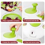 DoubleWave Salad Spinner | Spin & Dry Fruits, Vegetables & Greens Fast | Lettuce Washer with Dual Drain Holes | BPA-Free, Easy to Clean | 5.3 Quart Large Capacity