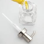 mDesign Square Glass Soap Dispenser Pump - 2 Pack