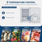3.0 Cu.ft Upright Mini Freezer, Ultra-Quiet Operation, Space-Saving, Reversible Door, 7 Temperature Settings, 3 Removable Shelves, Home and Commercial Food Storage for Apartment, Office, Dorm, Garage