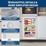 3.0 Cu.ft Upright Mini Freezer, Ultra-Quiet Operation, Space-Saving, Reversible Door, 7 Temperature Settings, 3 Removable Shelves, Home and Commercial Food Storage for Apartment, Office, Dorm, Garage