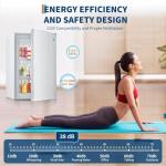 3.0 Cu.ft Upright Mini Freezer, Ultra-Quiet Operation, Space-Saving, Reversible Door, 7 Temperature Settings, 3 Removable Shelves, Home and Commercial Food Storage for Apartment, Office, Dorm, Garage