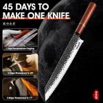 Huusk Japanese Bread Knife, 9.7 Inch Long Serrated Bread Knife, Lightweight Slicing Breads Knives for Cutting Homemade Sourdough Breads, Serrated Knives, Christmas Gifts for Men and Women