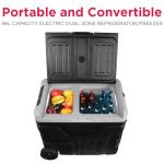 Frigidaire, 51 Qt. Portable Convertible Electric Refrigerator/Freezer Trolley-With App, Dual Zone, Black