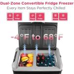 Frigidaire, 51 Qt. Portable Convertible Electric Refrigerator/Freezer Trolley-With App, Dual Zone, Black