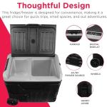 Frigidaire, 51 Qt. Portable Convertible Electric Refrigerator/Freezer Trolley-With App, Dual Zone, Black