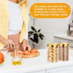 Patelai 4 Pack Round Leak-Proof Plastic Jars