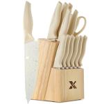 XANAPON Ergonomic Kitchen Knife Set with Sharpener