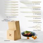 XANAPON Ergonomic Kitchen Knife Set with Sharpener