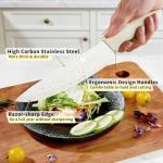 XANAPON Ergonomic Kitchen Knife Set with Sharpener