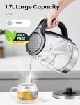 COMFEE' Cordless Glass Electric Tea Kettle 1.7L