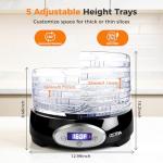 OSTBA 5-Tray Food Dehydrator with Adjustable Temperature