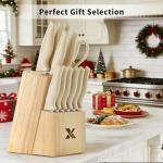 XANAPON Ergonomic Kitchen Knife Set with Sharpener