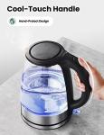 COMFEE' Cordless Glass Electric Tea Kettle 1.7L