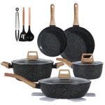 15-Piece Non-Stick Black Ceramic Cookware Set