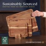 Non-Toxic Acacia Cutting Board Set with Stand