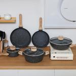 15-Piece Non-Stick Black Ceramic Cookware Set