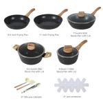 15-Piece Non-Stick Black Ceramic Cookware Set