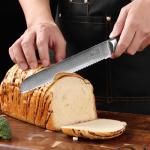 8-Inch Damascus Bread Knife with Ergonomic Handle