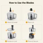 OLIXIS 10.5-Cup Food Processor with Stainless Steel Blades