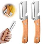 Ultra-Sharp Vegetable Peeler with Wooden Handle (2 Pcs)