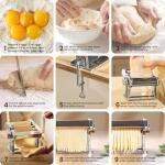 Pasta Maker with Adjustable Thickness and Dual Rollers