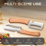 Ultra-Sharp Vegetable Peeler with Wooden Handle (2 Pcs)