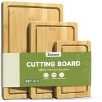 3-Piece Bamboo Cutting Board Set for Kitchen