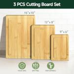 3-Piece Bamboo Cutting Board Set for Kitchen