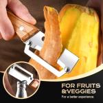 Ultra-Sharp Vegetable Peeler with Wooden Handle (2 Pcs)
