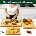 3-Piece Bamboo Cutting Board Set for Kitchen