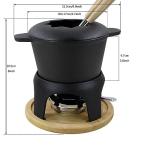 12-Piece Matte Black Cast Iron Fondue Set