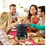 12-Piece Matte Black Cast Iron Fondue Set