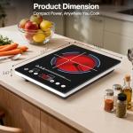 Single Burner Electric Infrared Cooktop, 1800W