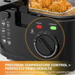 1500W Electric Deep Fryer with Adjustable Control