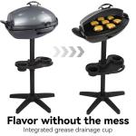 I-Keukenn 1500W Portable Electric Grill, Gray