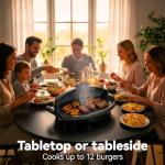 I-Keukenn 1500W Portable Electric Grill, Gray