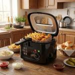 1500W Electric Deep Fryer with Adjustable Control
