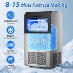 Stainless Steel Commercial Ice Maker, 120lbs Daily