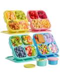 Canfanni 4-Compartment Reusable Snack Box Set