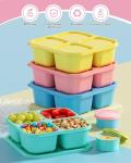 Canfanni 4-Compartment Reusable Snack Box Set
