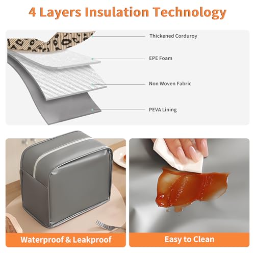 Insulated Leopard Print Lunch Bag for Travel