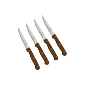 Stainless Steel Steak Knife Set with Wood Handles