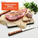 Stainless Steel Steak Knife Set with Wood Handles