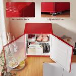 HOMCOM 1.1 Cu.Ft Mini Countertop Freezer, Red
